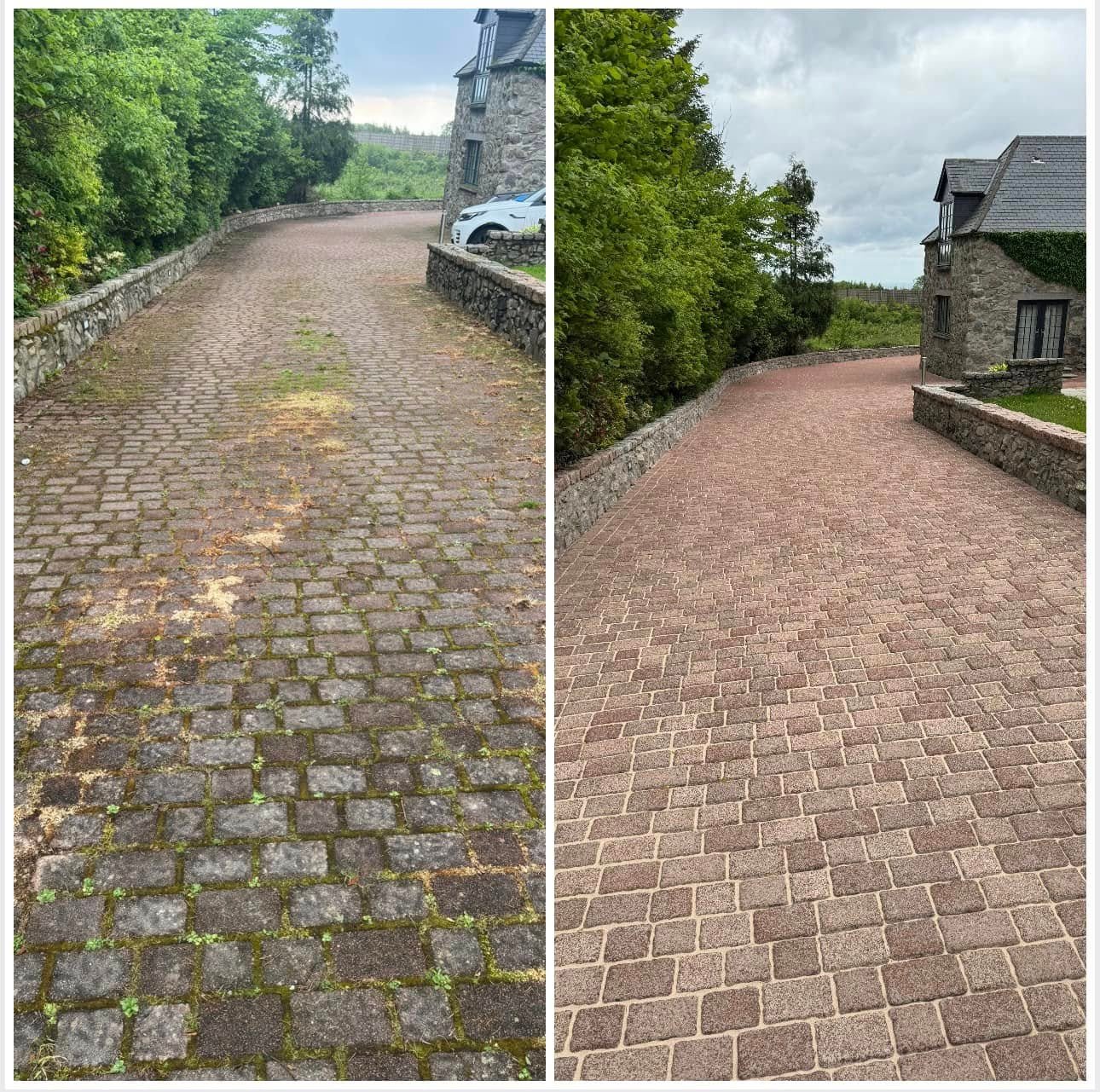 Aberdeen exterior cleaning before and after by Granite City Jetters