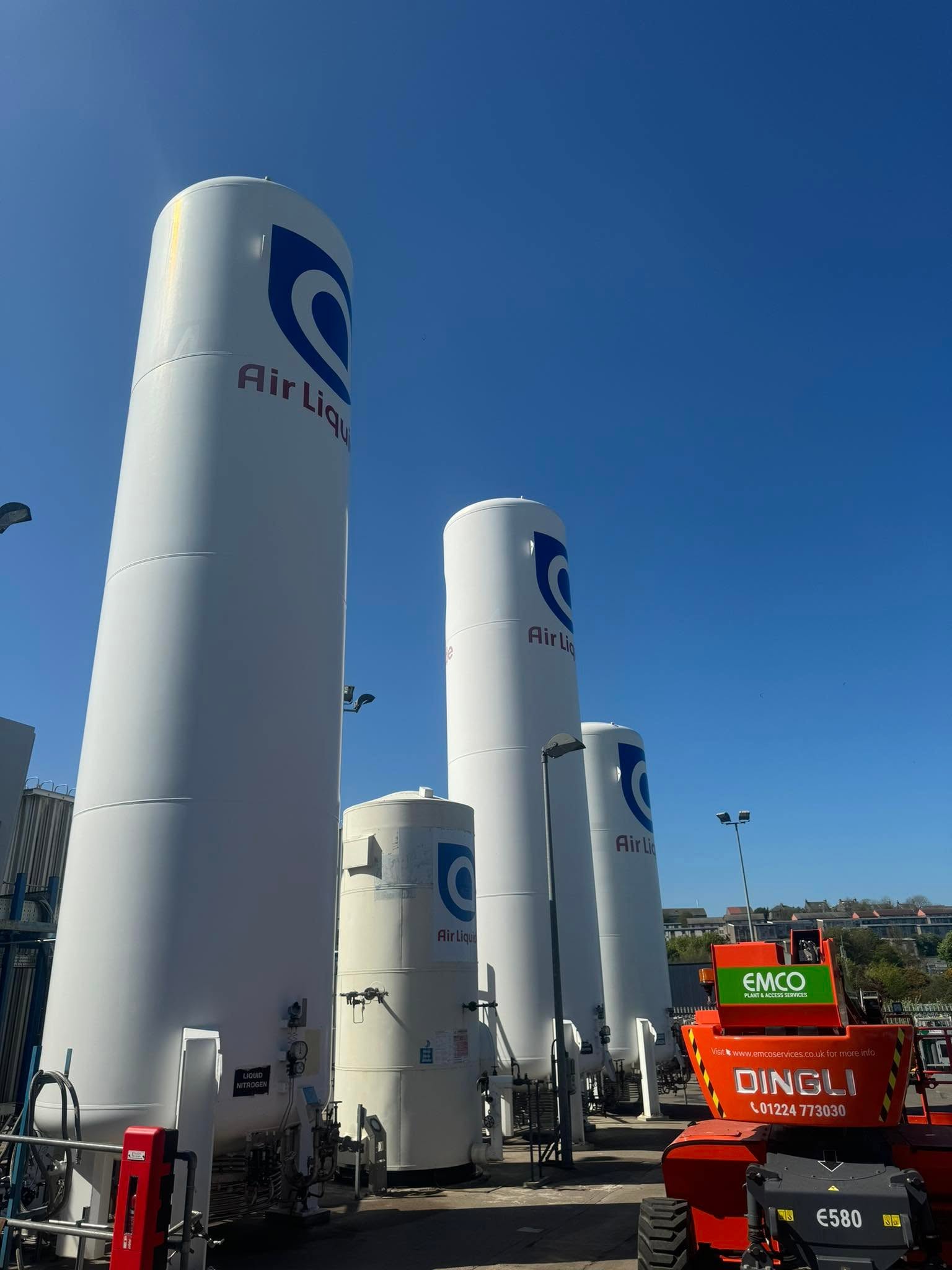 Air Liquide industrial gas storage tanks cleaned by Granite City Jetters, Aberdeen